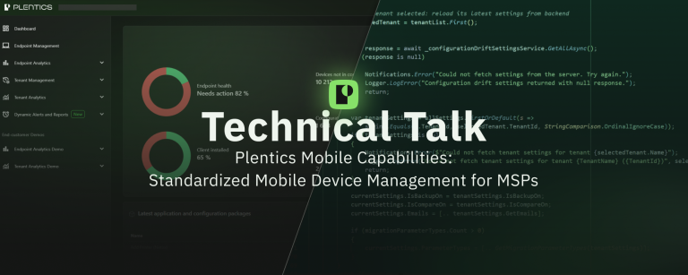 Plentics Mobile Suite for centralized Android and iOS device management across multiple Microsoft Intune customer tenants